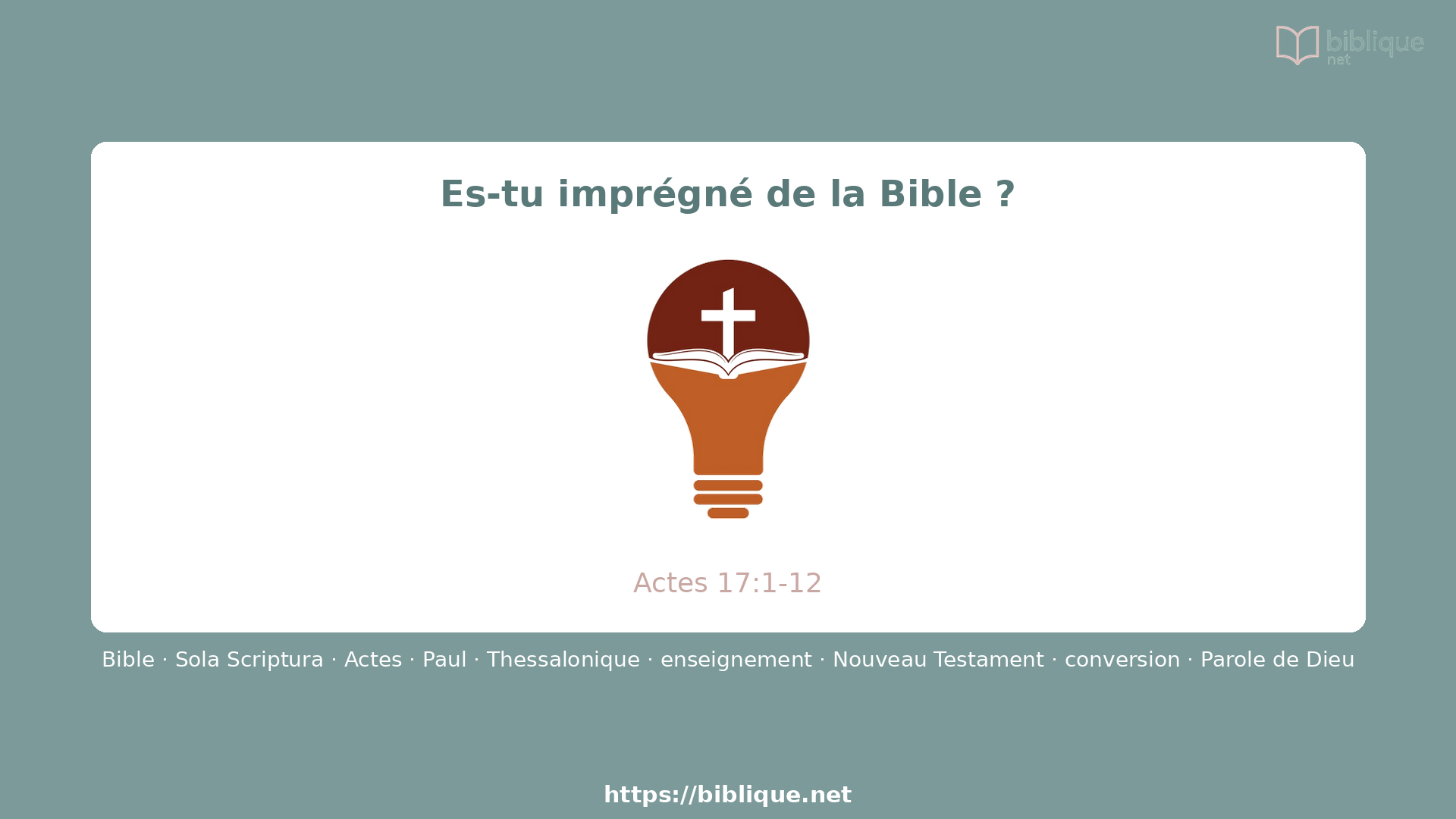 Es-tu imprégné de la Bible ?