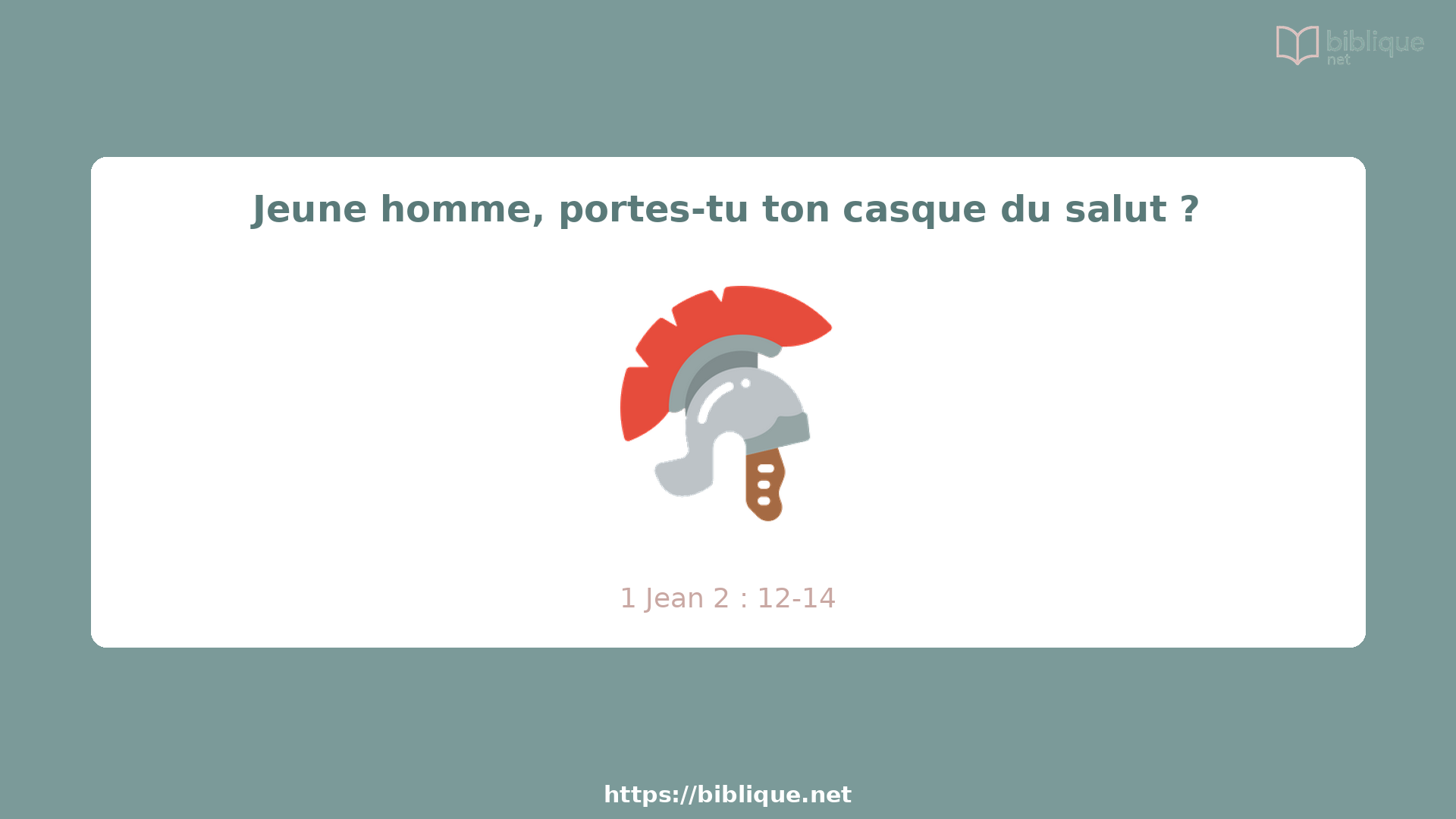 Jeune homme, portes-tu ton casque du salut ?
